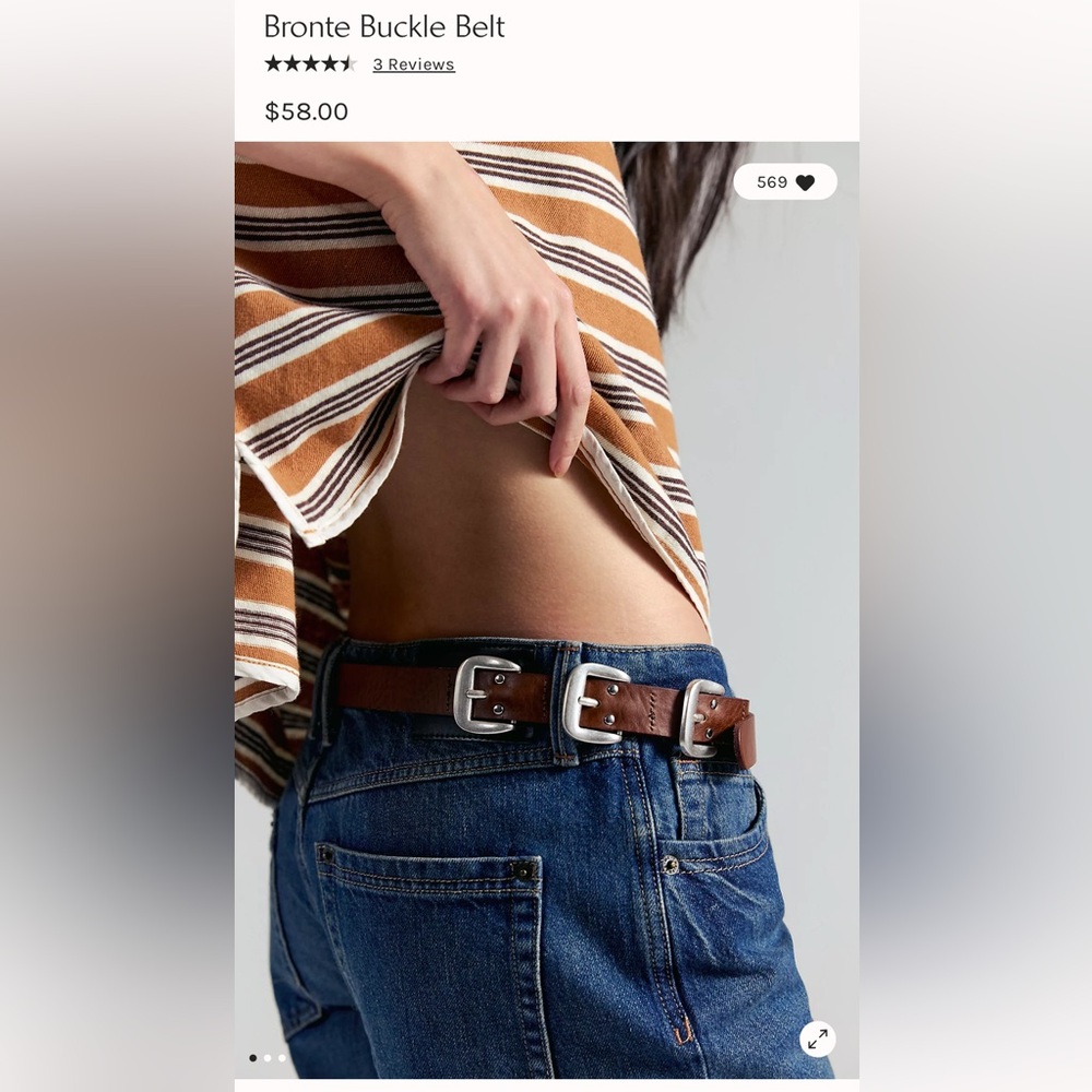 Free People Bronte Buckle Belt L/XL